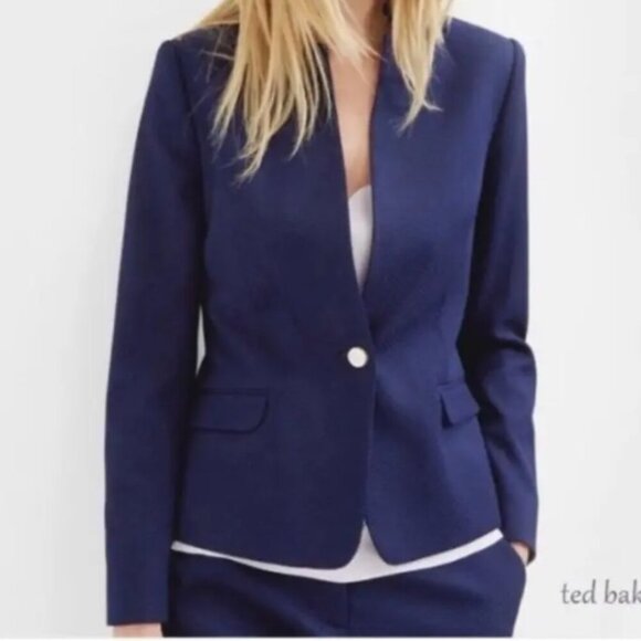 Ted Baker London Jackets & Blazers - Ted Baker ILLIJ Textured Jacket Cobalt Blue sz 3